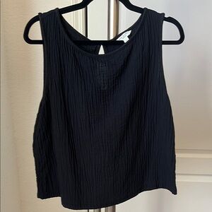 Max Studio Textured Black Tank Top